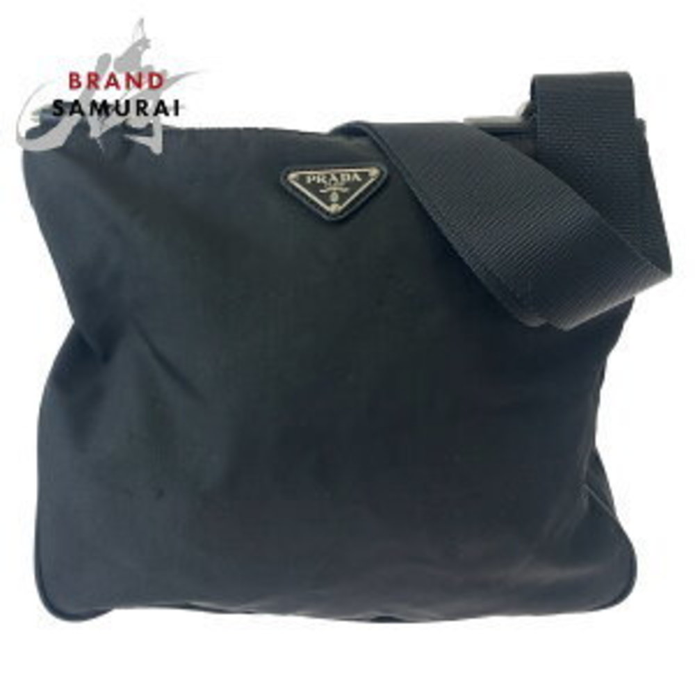 Prada Triangular Nylon Shoulder Black Tessuto Bag - image 1